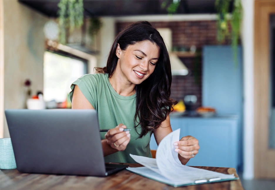 female student on computer