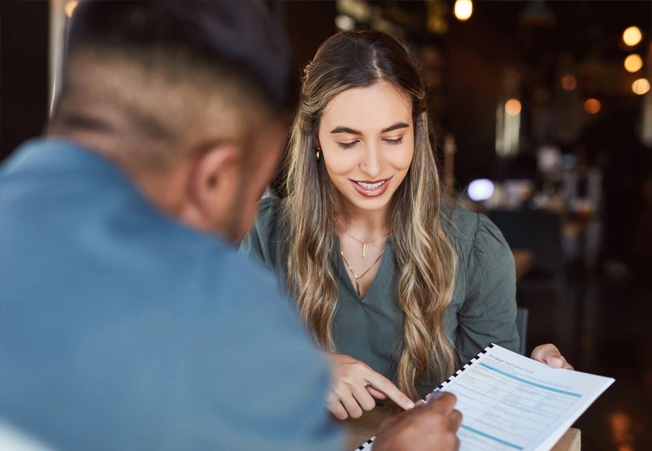 HR going over forms with employee