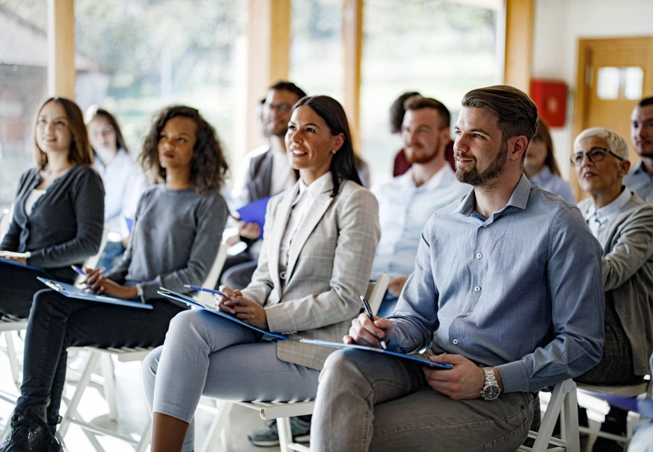 group of businesspeople in class