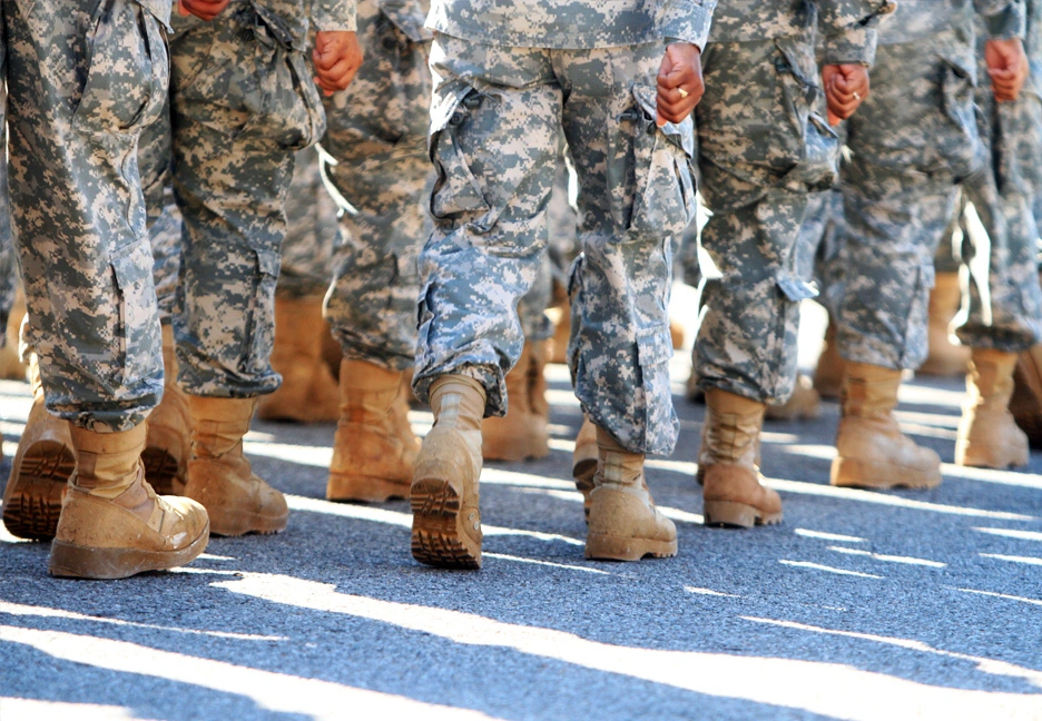 soldiers marching