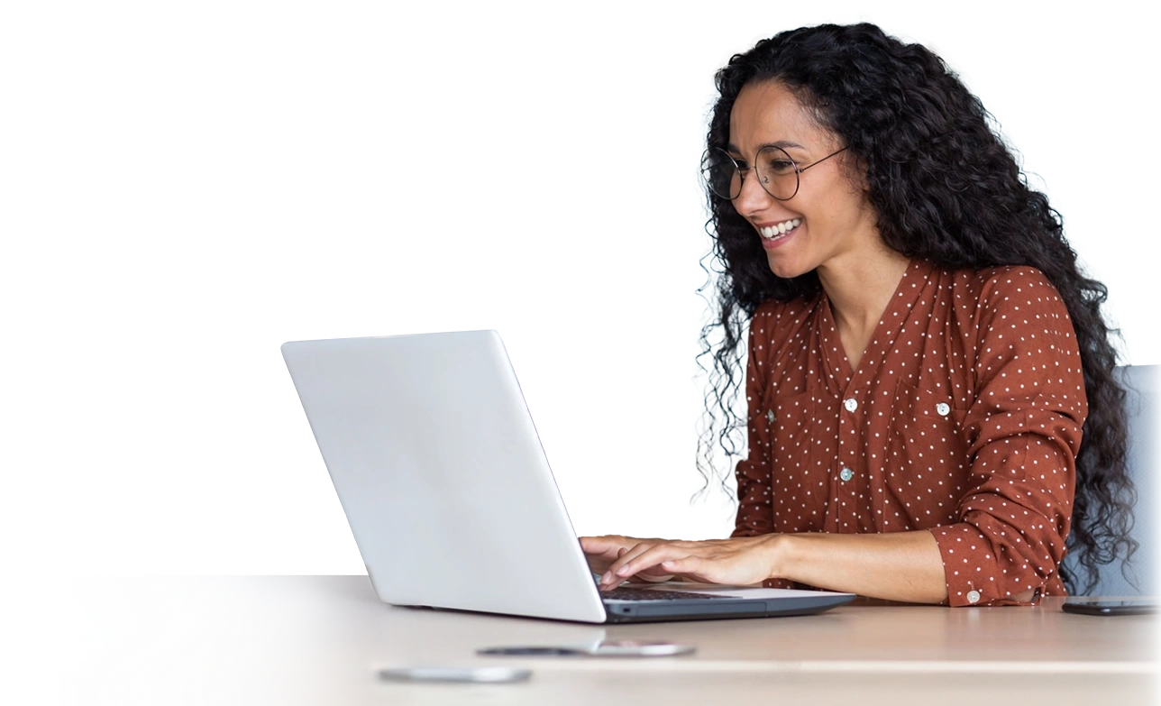 female student on laptop