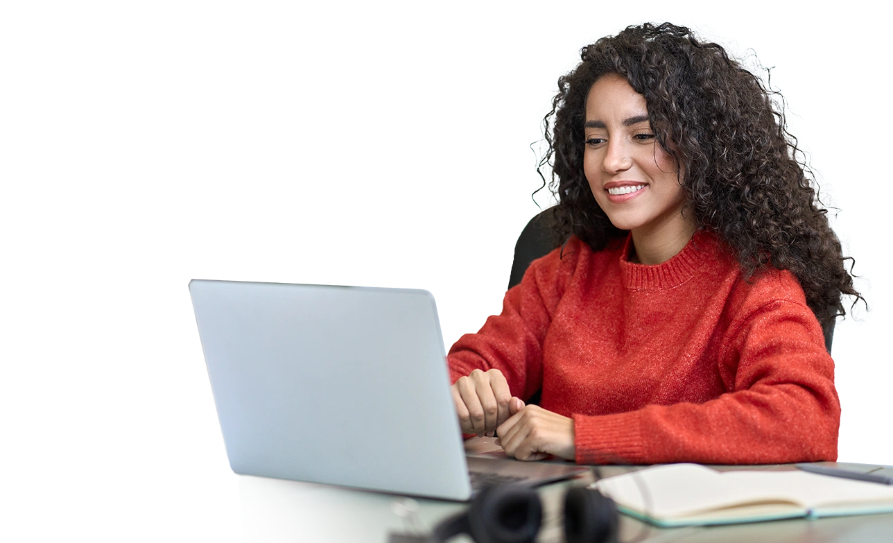 female student on laptop